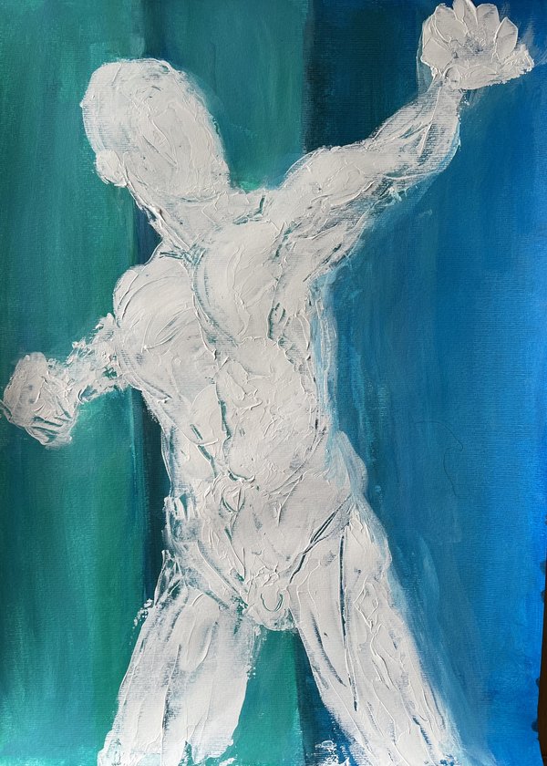 Pose Homme - Peinture de Christine Gauche